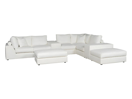 Ease White Upholstered Sectional Sofa