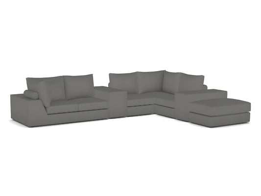 Ease Gray Upholstered Sectional Sofa