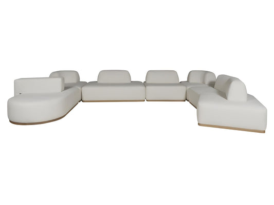 Ease White Upholstered Sectional Sofa
