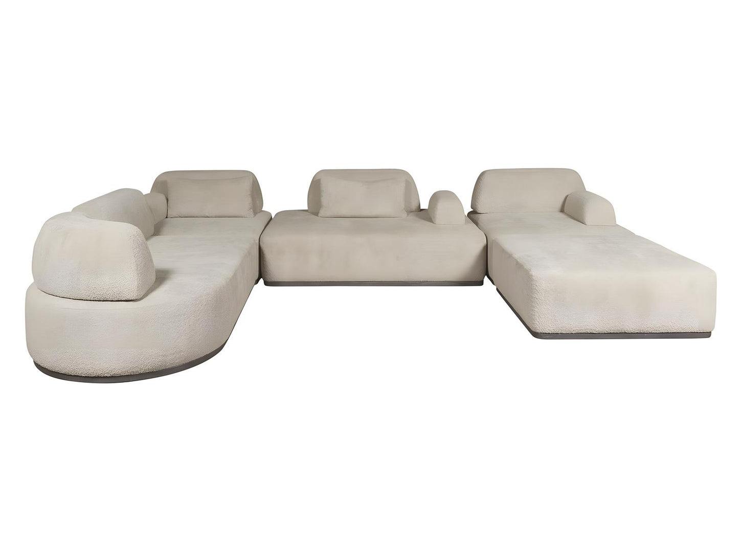 Ease Beige Upholstered Sectional Sofa
