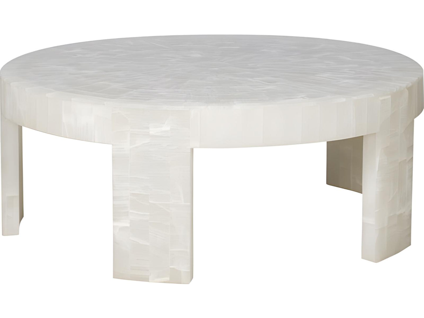 Meridian Round Cocktail Table in Bricked Cloud Onyx