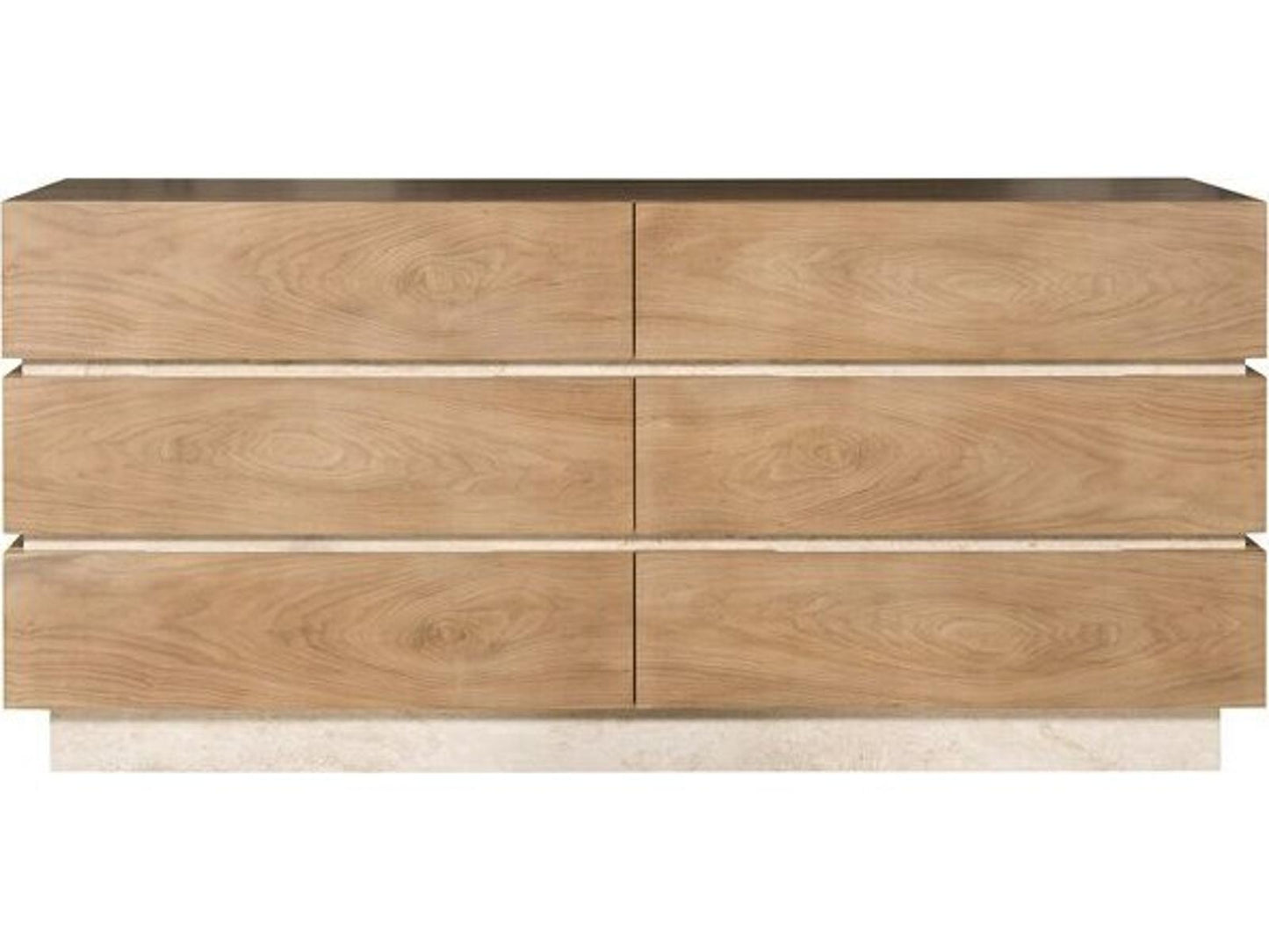 Edge 6-Drawer Bleached Walnut Double Dresser in Camel