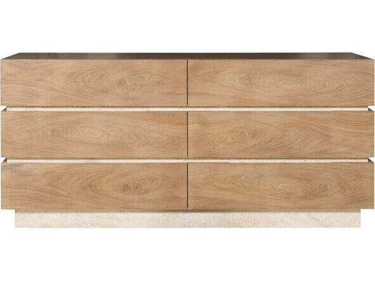 Edge 6-Drawer Bleached Walnut Double Dresser in Camel