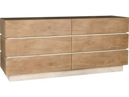 Edge 6-Drawer Bleached Walnut Double Dresser in Camel