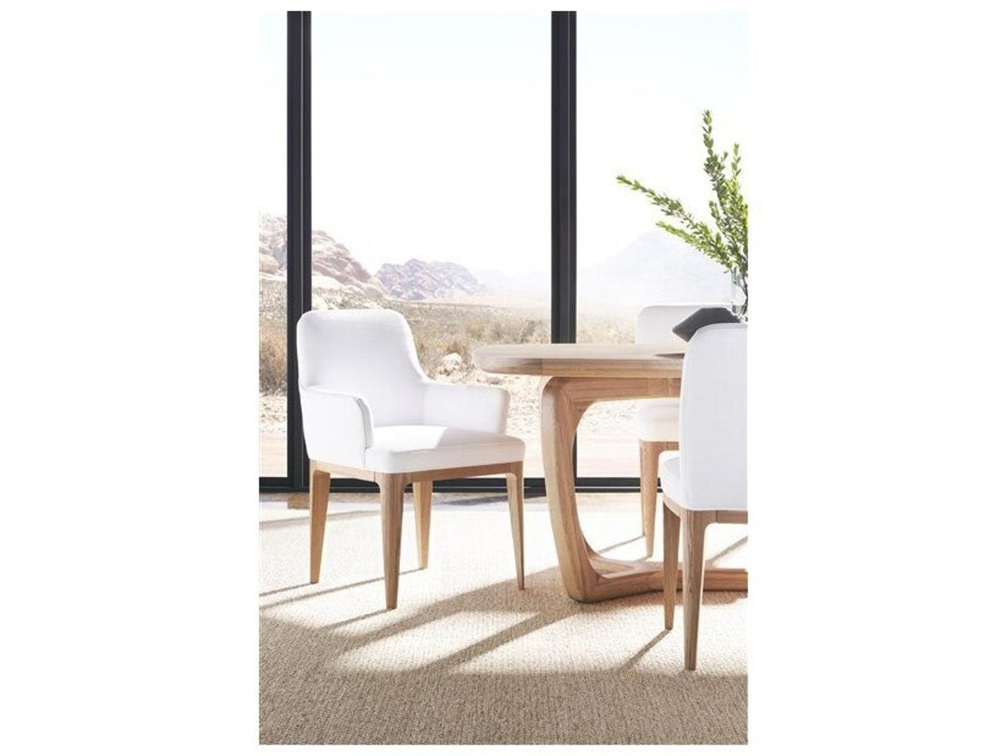 Form 98-Inch Rectangular Trestle Dining Table in Wheat Oak
