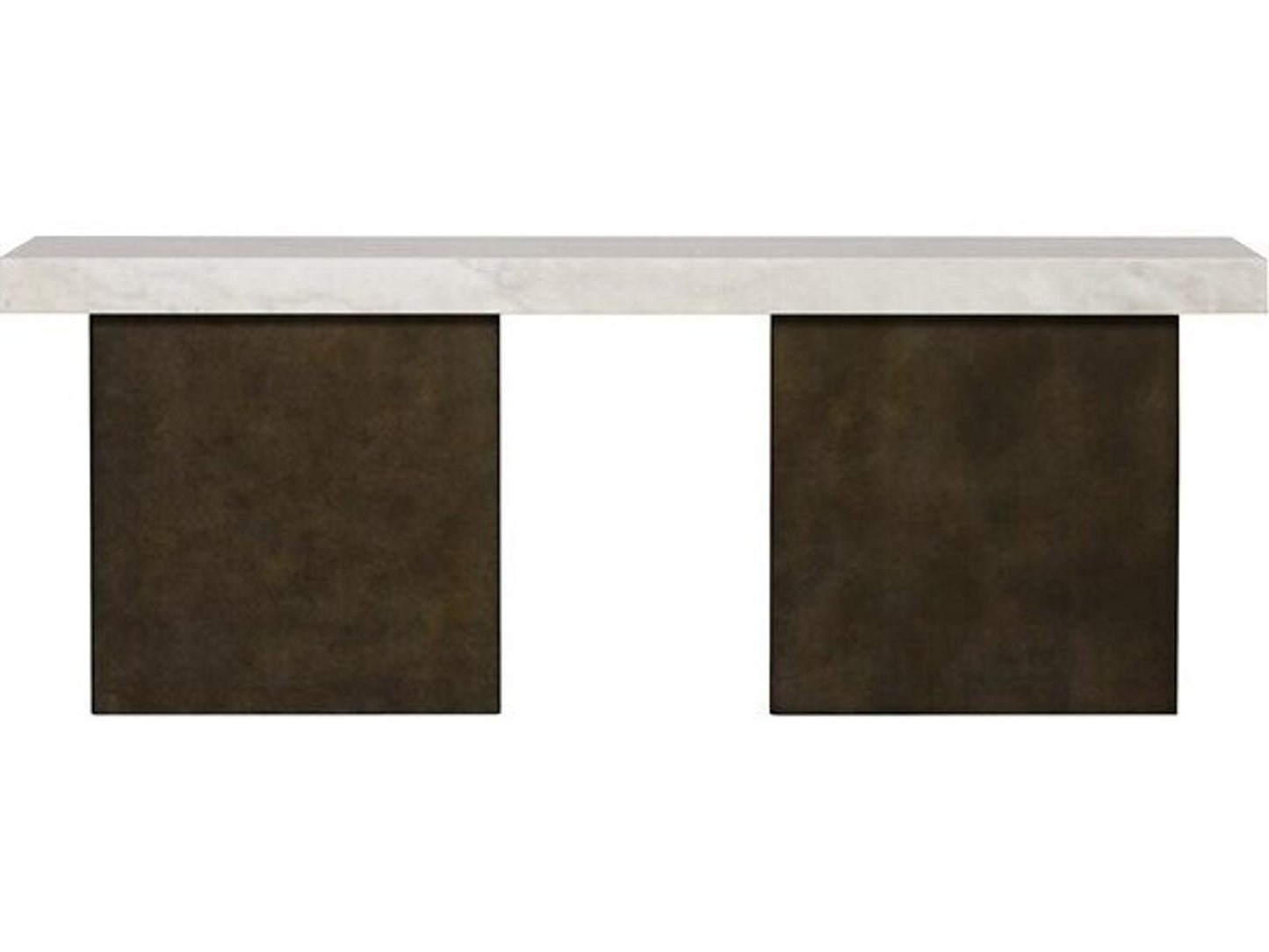 Santa Cruz Rectangle Marble Console Table with Dark Bronze Base