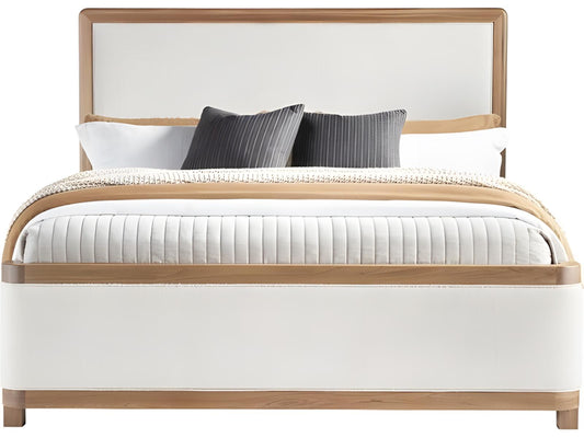 Form Upholstered Queen Bed in Kenworth Pearl and Wheat Finish