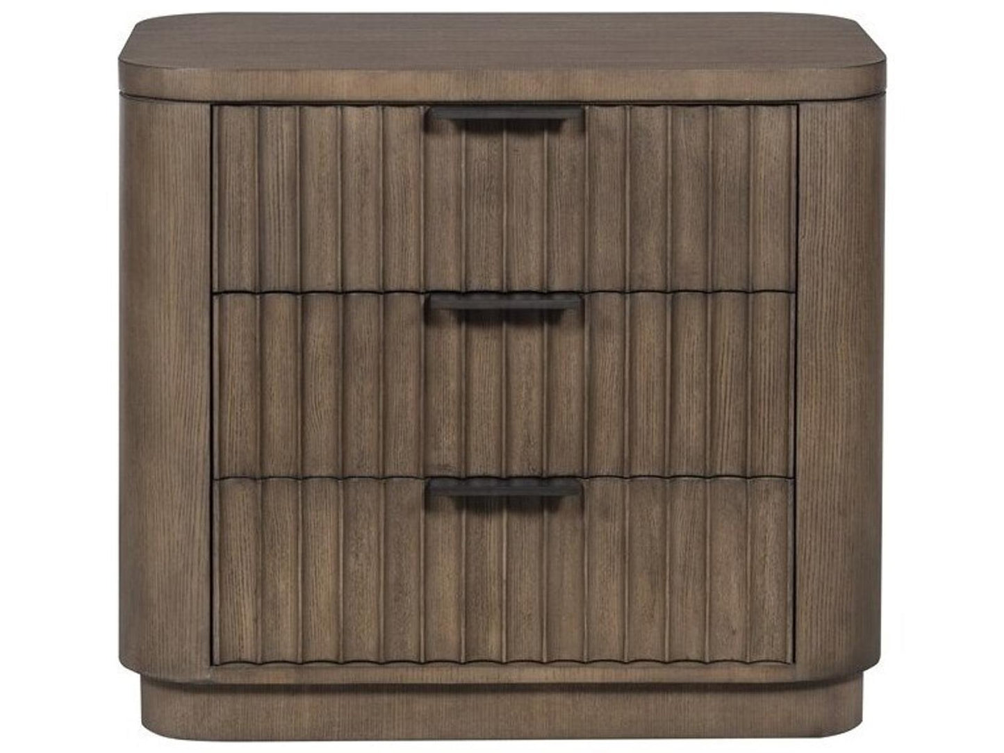 Grandhaven Fluted Front 3-Drawer Nightstand in Flaxen Stone