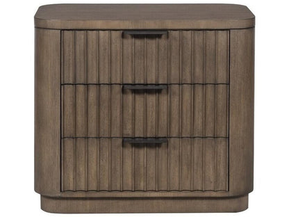 Grandhaven Fluted Front 3-Drawer Nightstand in Flaxen Stone