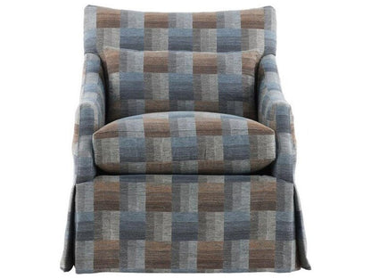 Gulley Fabric Swivel Glider Accent Chair with Waterfall Skirt