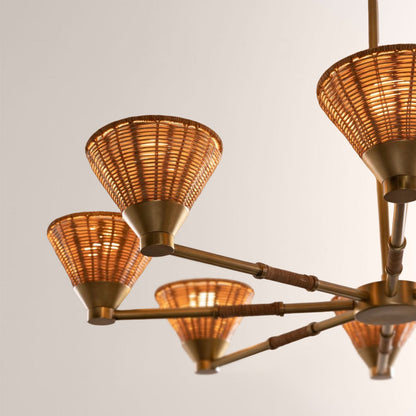 Veronica Round Rattan Chandelier