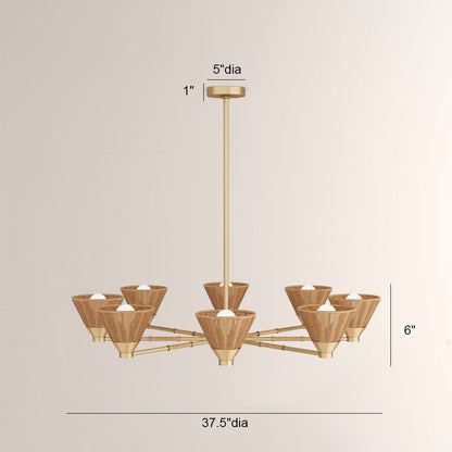 Veronica Round Rattan Chandelier