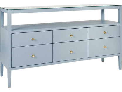 Jordan Rectangular Wood Blue Console Table
