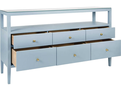 Jordan Rectangular Wood Blue Console Table