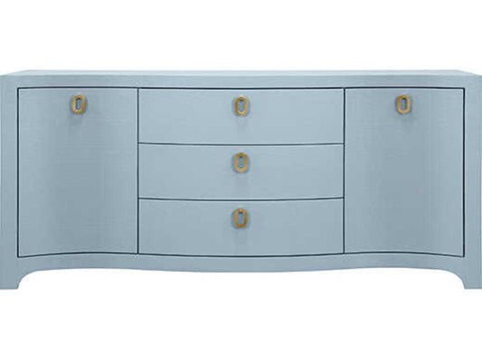 Paulina Curved Front 2-Door 3-Drawer Buffet in Light Blue Linen