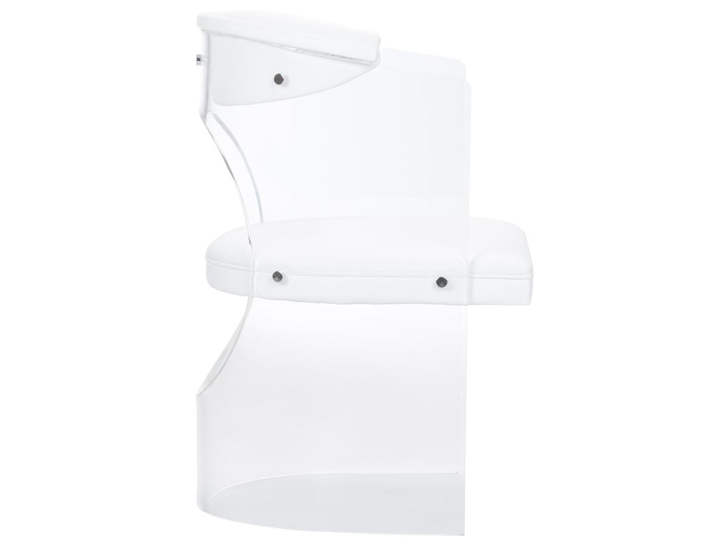 Baran Barrel Back Leather White Upholstered Arm Dining Chair