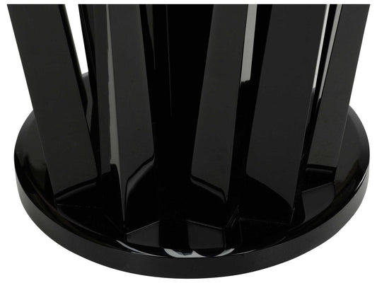 Geode Round Glass Black End Table