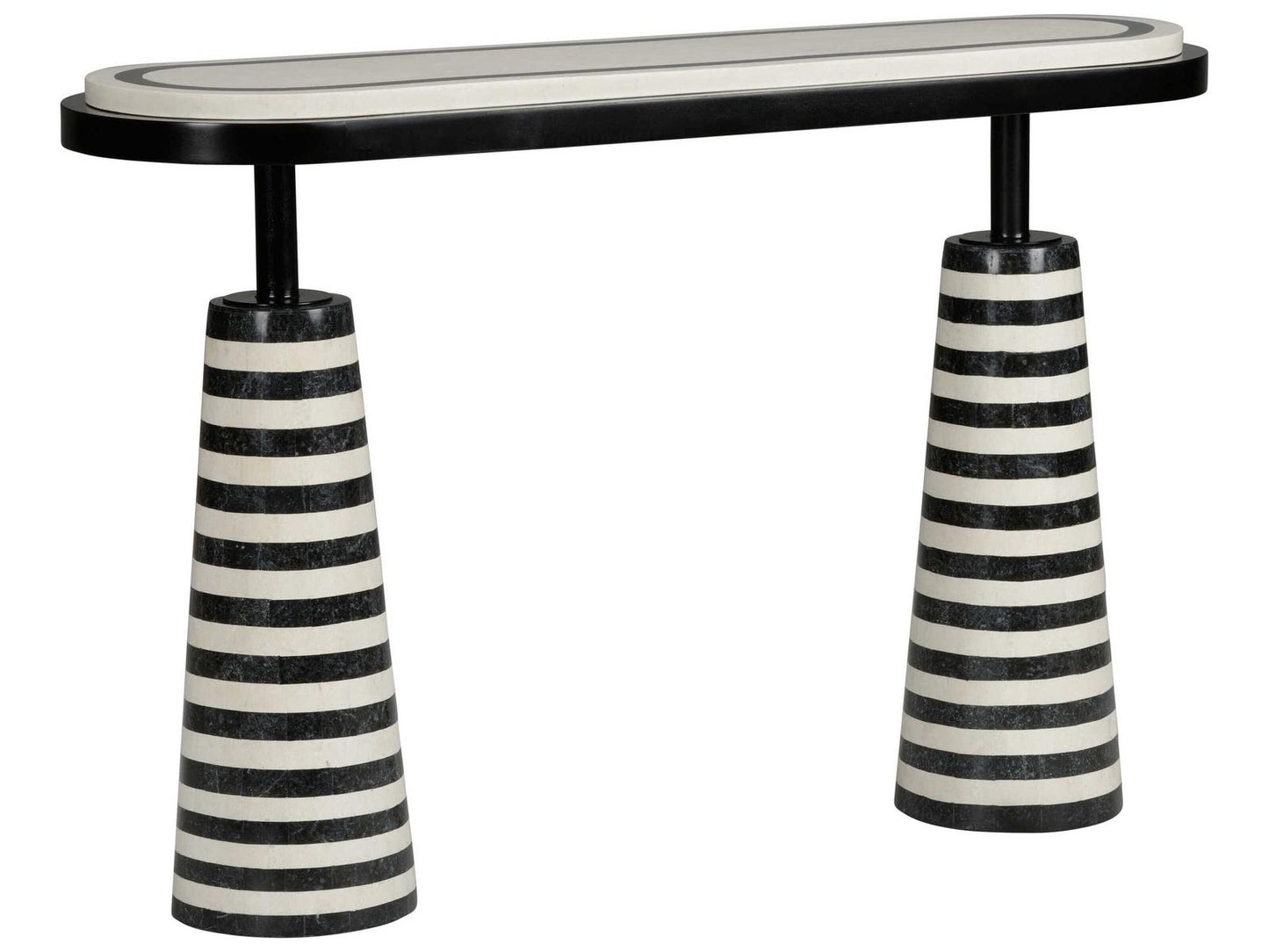 Memphis Milano Black and White Stone Console Table