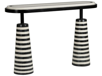 Memphis Milano Black and White Stone Console Table