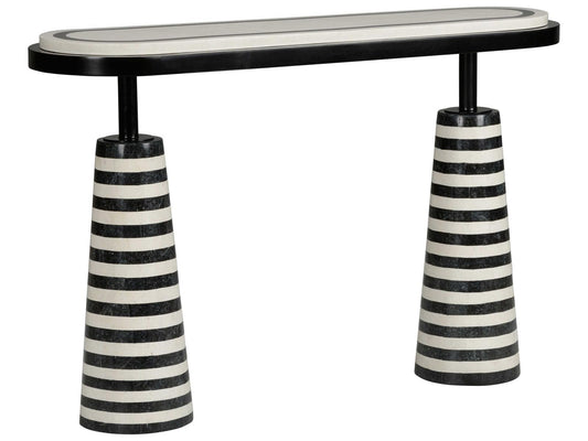 Memphis Milano Black and White Stone Console Table