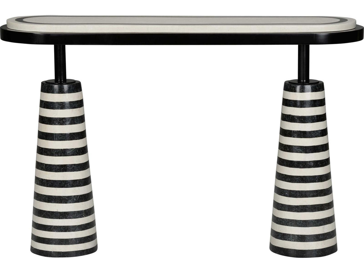 Memphis Milano Black and White Stone Console Table