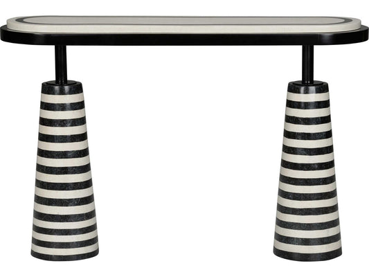 Memphis Milano Black and White Stone Console Table