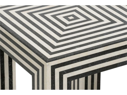 Positano Square Stone Natural Black White End Table