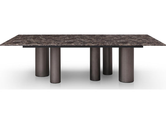 Envie Rectangular Dining Table Dark Emperador Marble with Black Bronze