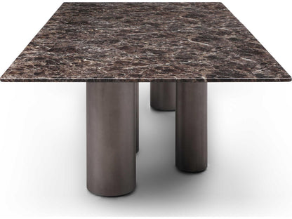 Envie Rectangular Dining Table Dark Emperador Marble with Black Bronze