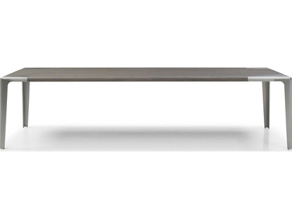 Elena 118-Inch Rectangle Dining Table in Grey Ash Veneer and Brushed Nickel