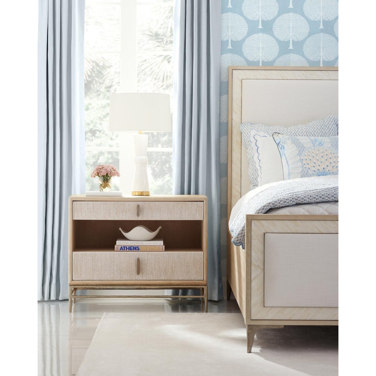 Jonathan Charles Tideline Bone & Linen Upholstered Bed - King (500389-USK-NDK-F058)