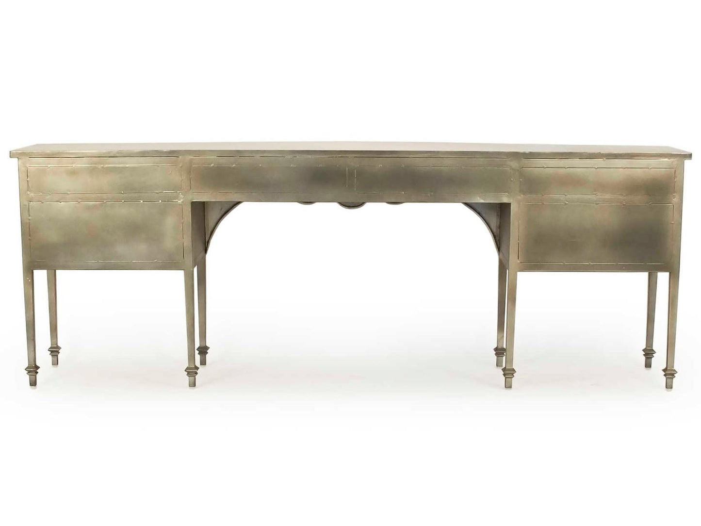 Gerard Rectangular Metal Console Table with Six Drawers in Antique Light Gold