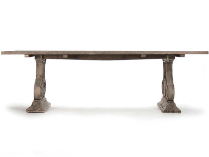 Toby Rectangle Dining Table with Trestle Base in Weathered Finish
