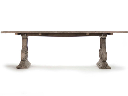 Toby Rectangle Dining Table with Trestle Base in Weathered Finish
