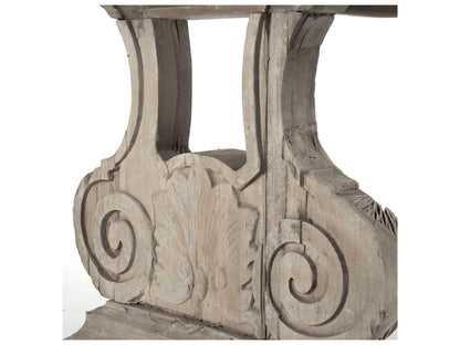 Toby Rectangle Dining Table with Trestle Base in Weathered Finish