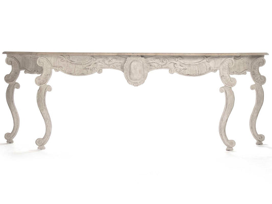 Abraham Console Table in Distressed Antique Ivory