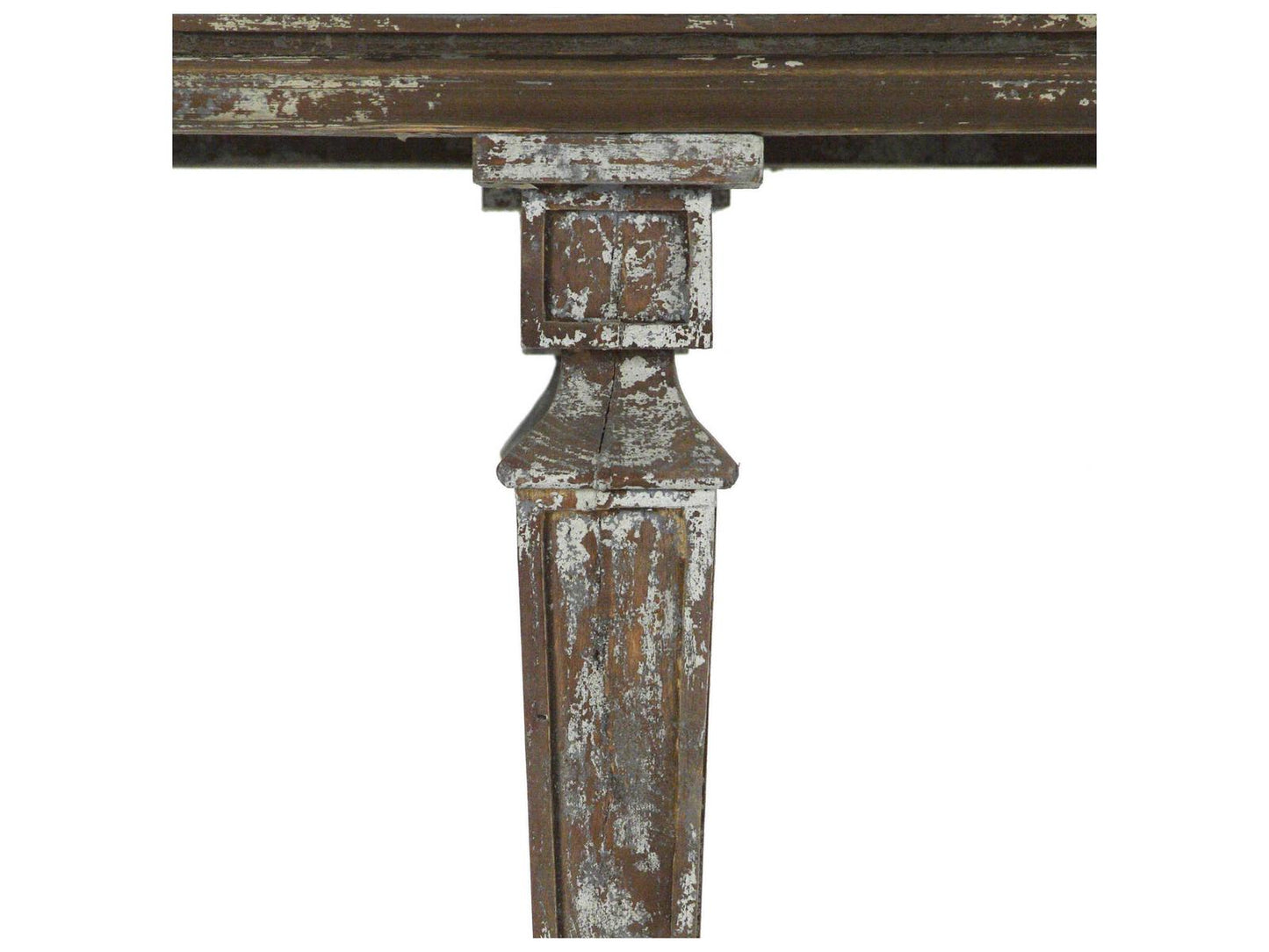 Colin Rectangular Console Table Distressed Umber Brown Pine Birch
