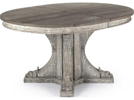 Terrell Oval Extendable Dining Table in Weathered Brown and Grey