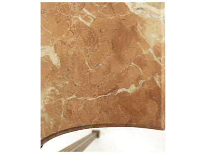Faron Rectangle Console Table Marble Top Distressed Copper Base