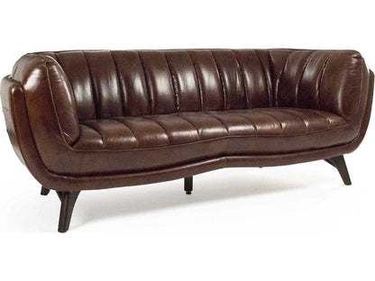 Brice 3-Seat Top Grain Leather Sofa in Brown