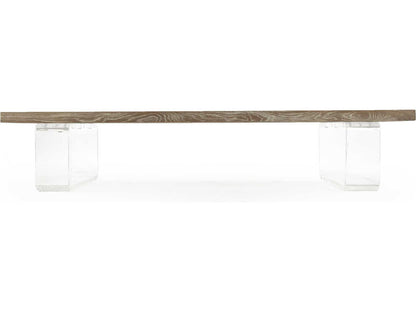 Acrylic Rectangular Coffee Table Limed Grey Oak