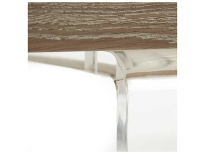 Acrylic Rectangular Coffee Table Limed Grey Oak