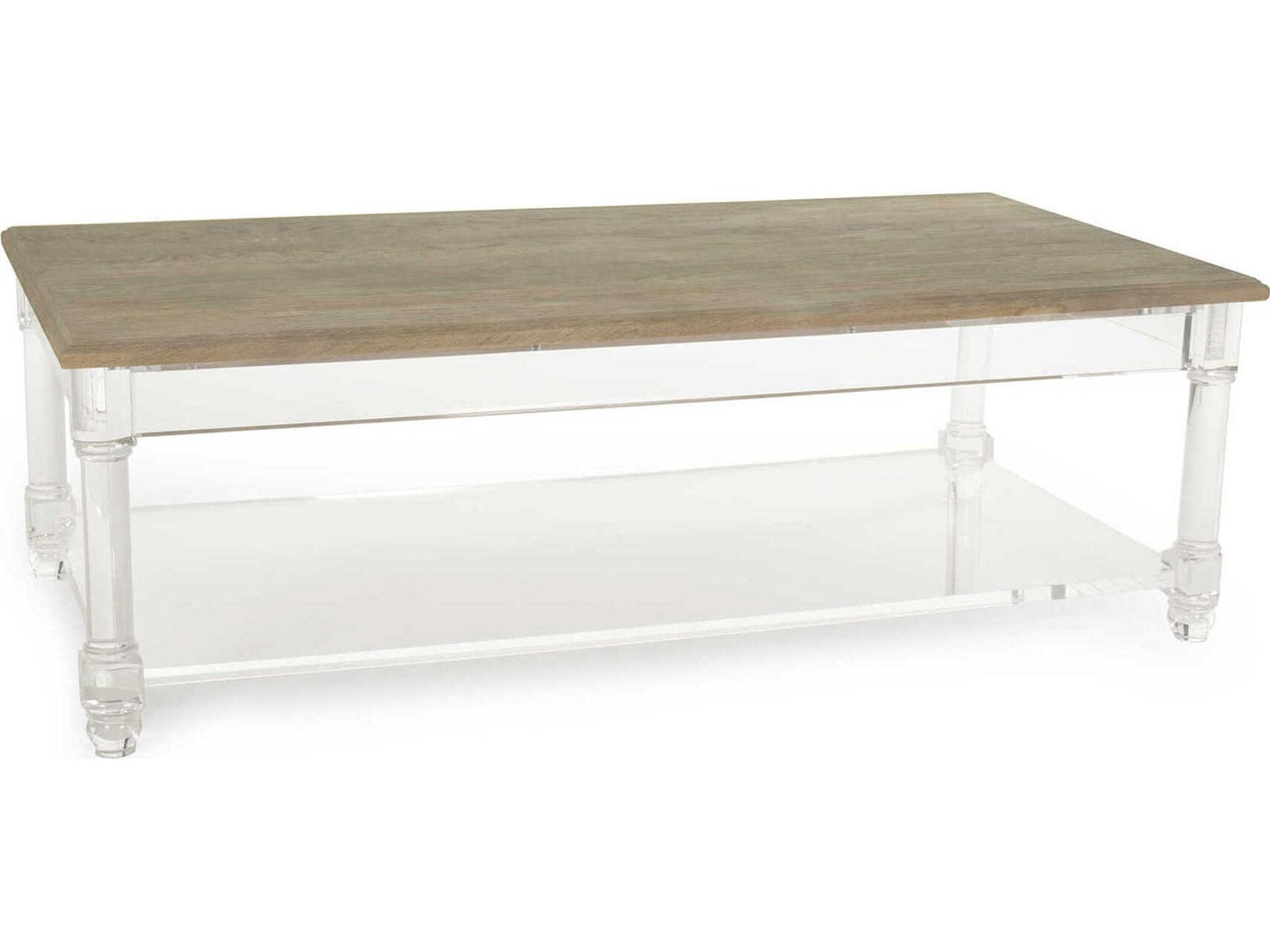 Corbin Rectangle Coffee Table Acrylic Base Wood Top