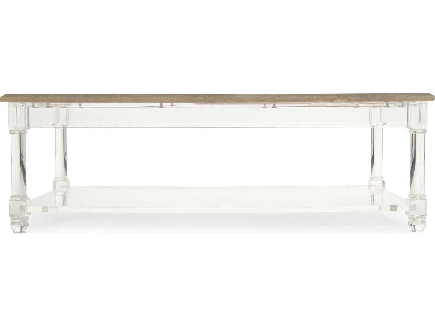 Corbin Rectangle Coffee Table Acrylic Base Wood Top