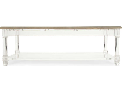 Corbin Rectangle Coffee Table Acrylic Base Wood Top