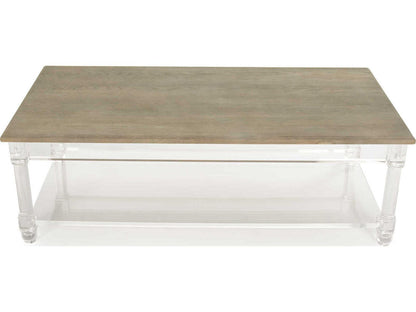 Corbin Rectangle Coffee Table Acrylic Base Wood Top