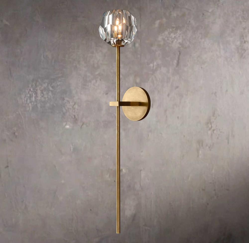 Crystal Sphere Clear Glass Grand Wall Sconce