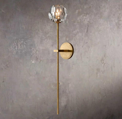 Crystal Sphere Clear Glass Grand Wall Sconce