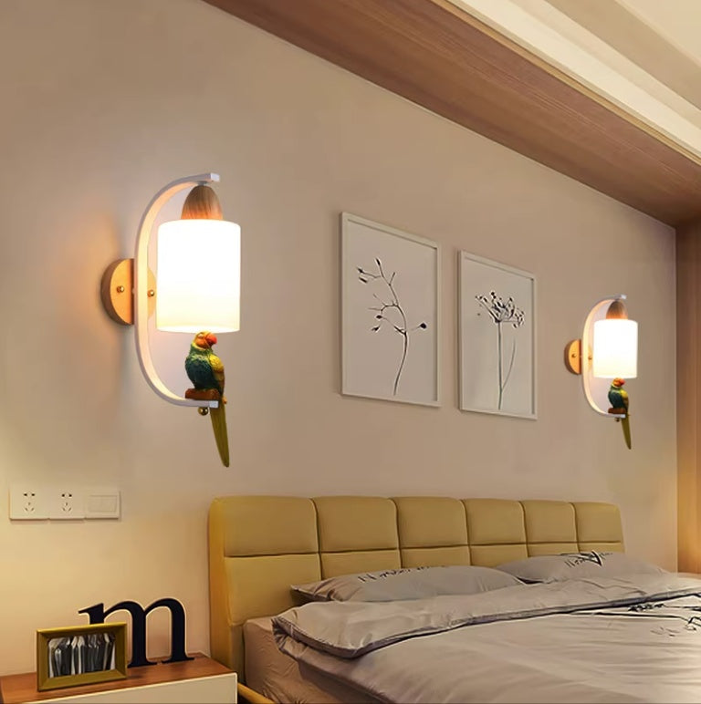 Solid Wood Bedside Wall Lamp – Minimalist Creative Light for Living Room or Stair Aisle