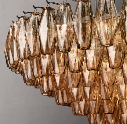 Chiara Smoke Glass Tiered Round Chandelier 37"